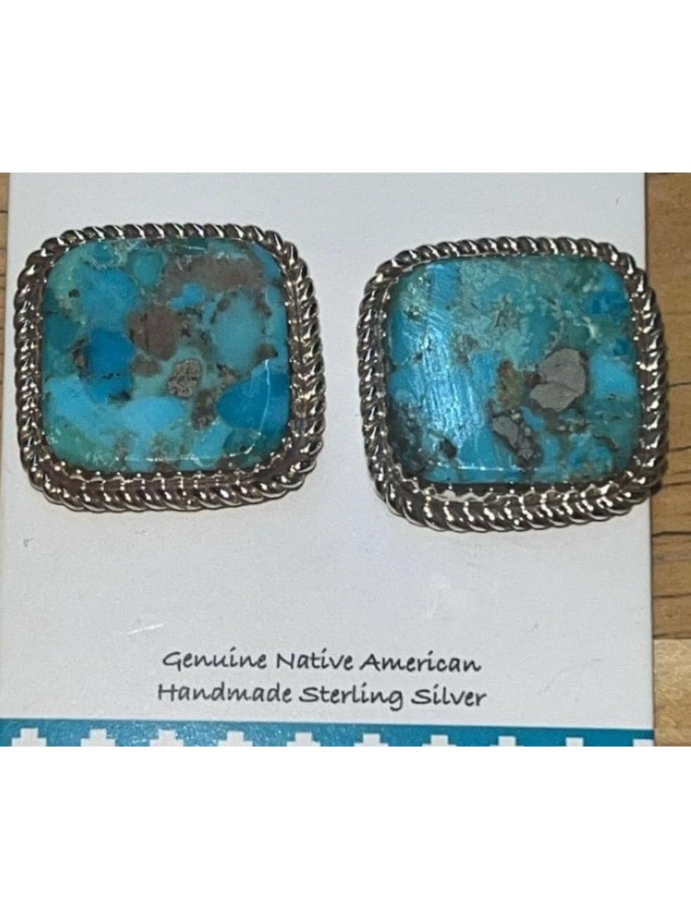 Native American Navajo jewelry handmade sterling silver turquoise earrings